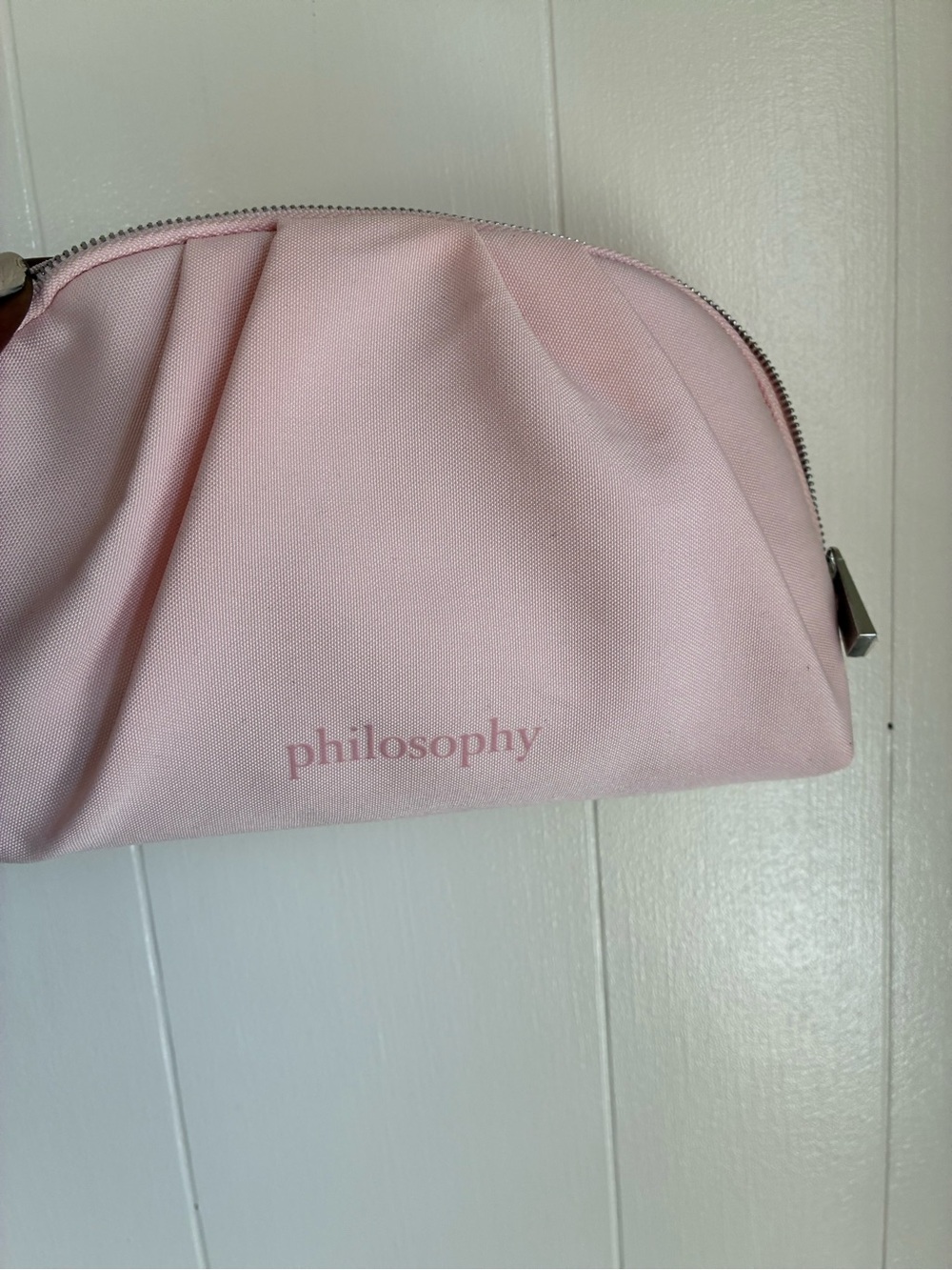 Philosophy Light Pink Canvas Cosmetic Bag